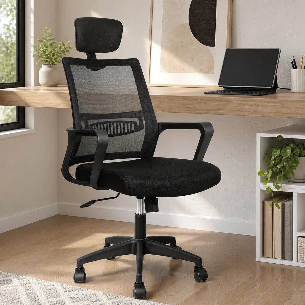 Ergonomic Mesh Office Chair Adjustable Height with Lumbar Support for Comfort and Proper Posture