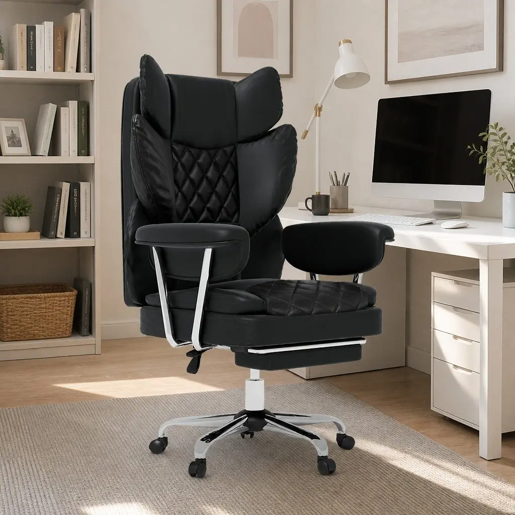 Gaming Office Chair High Back 90-135° Reclining Adjustable Ergonomic Swivel Seat with Lumbar Support