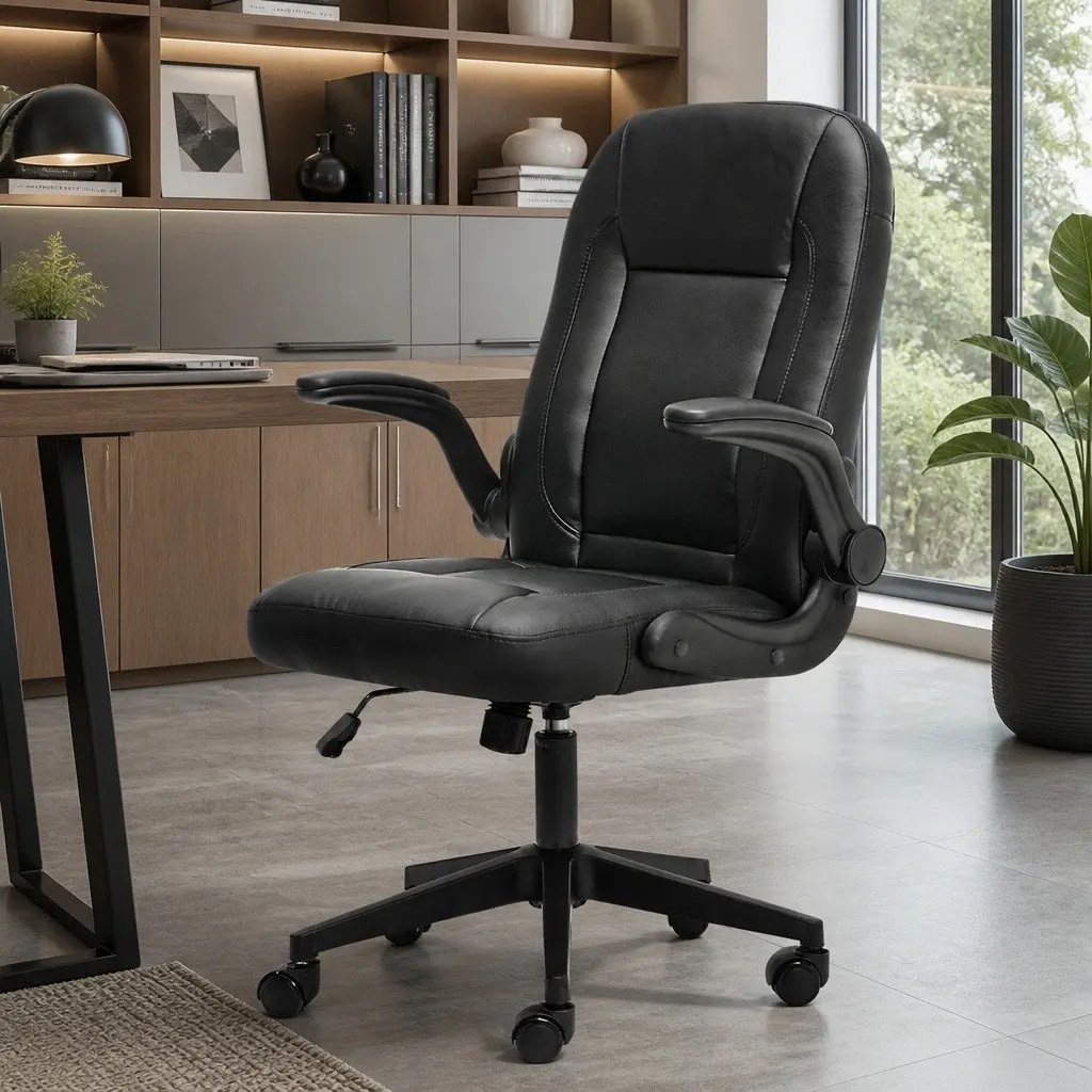 Executive Office Chair Ergonomic High Back Adjustable PU Leather with Lumbar Support