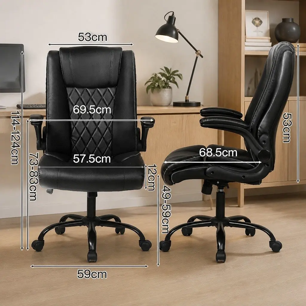 Executive Office Chair Reclining Gaming Work Seat High Back Footrest Swivel