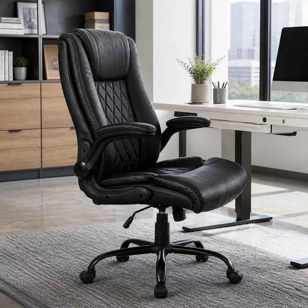 Executive Office Chair Reclining Gaming Work Seat High Back Footrest Swivel