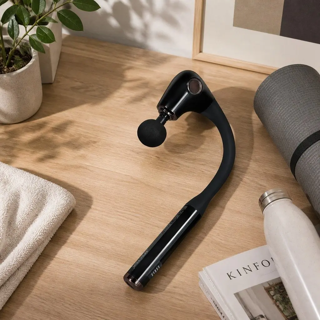 Deep Tissue Massage Gun with Extended Handle and 4 Heads 5 Speed for Effective Muscle Relief and Relaxation