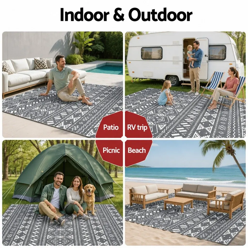 Large Grey Outdoor Rug