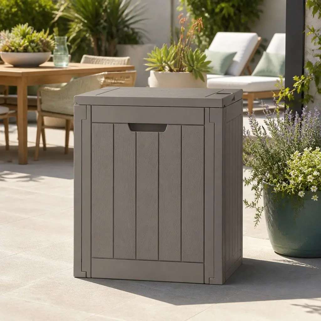 Outdoor Storage Box 118L Lockable Container Weather Resistant Garden Shed Tool Toy Storage Bench