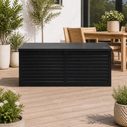 Garden Bench Shed Container with 390L Capacity - Black