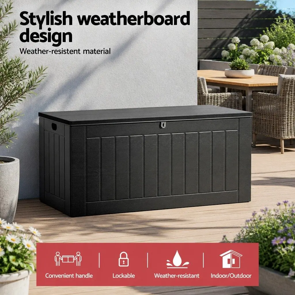 Outdoor Storage Box 830L Lockable Bench Container Weather Resistant Durable PP Material