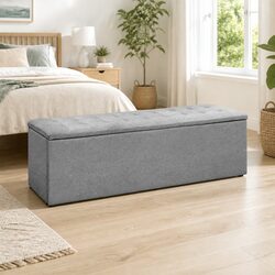 Transform Your Space with a Grey Linen Storage Ottoman
