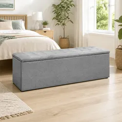 Transform Your Space with a Grey Linen Storage Ottoman