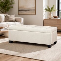 Enhance Your Space with a Beige Lift-Up Ottoman - 97cm