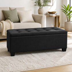 Enhance Your Space with a 97cm Black Storage Ottoman