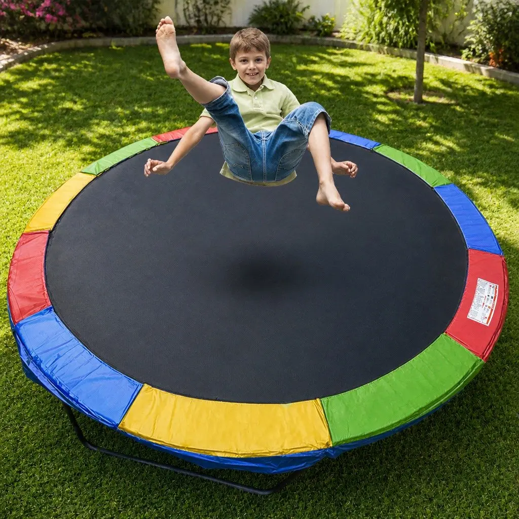 16 FT Trampoline Safety Pad Weatherproof Tear-Resistant Elastic Tie Fastening