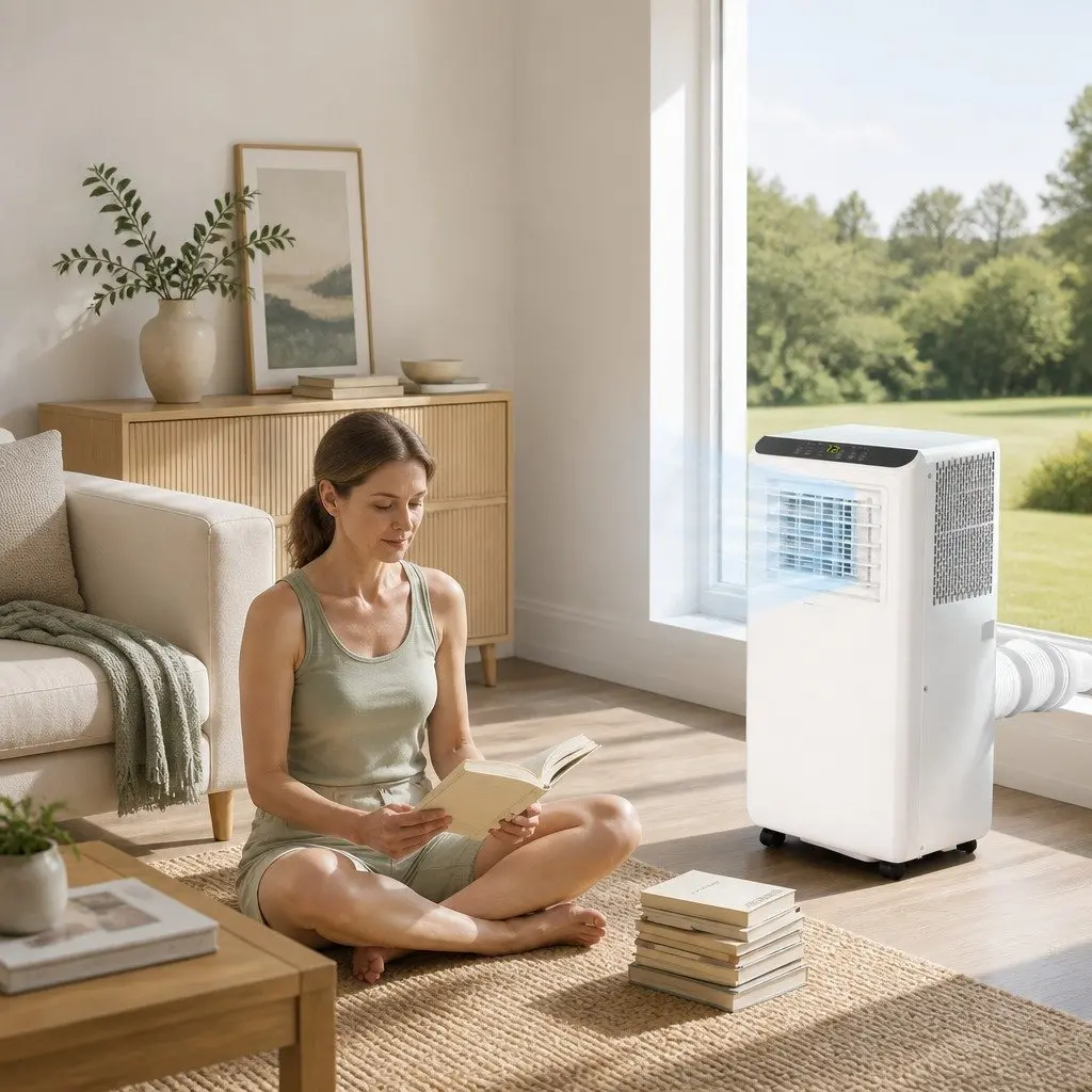 Portable Air Conditioner 7000BTU Cooling Dehumidifier Fan 3-in-1 Unit White