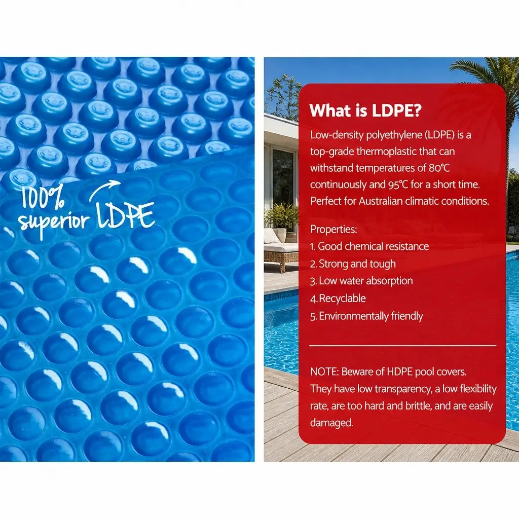 Solar Pool Cover 10x4m 500 Micron Swimming Pool Blanket Blue Heat Retention