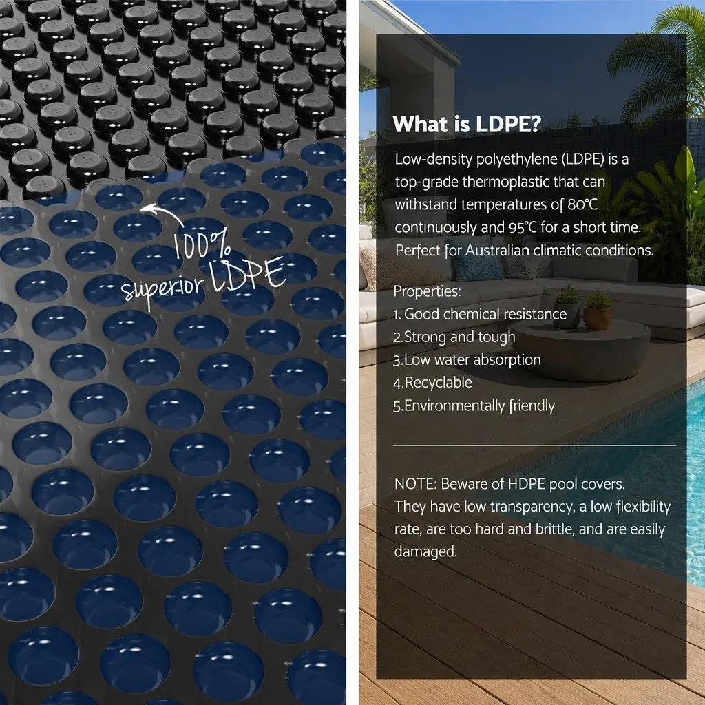 Pool Cover Solar Blanket 10x4m 600 Micron with Aluminium Roller 5.55m Black Blue