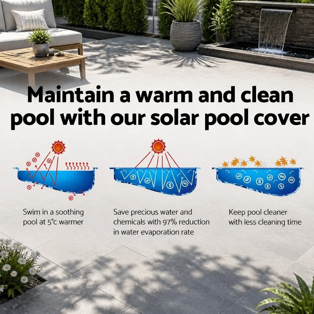 Solar Pool Cover 11x4.8m 500 Micron Blue Swimming Blanket Heat Retention