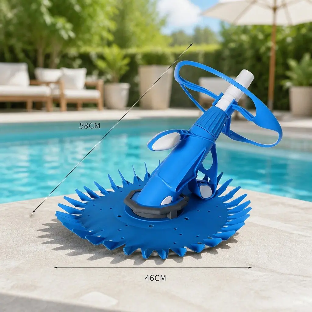 Automatic Pool Cleaner 0.8m to 3m Suction Device with Detachable Hose and Anti-slip Diaphragm