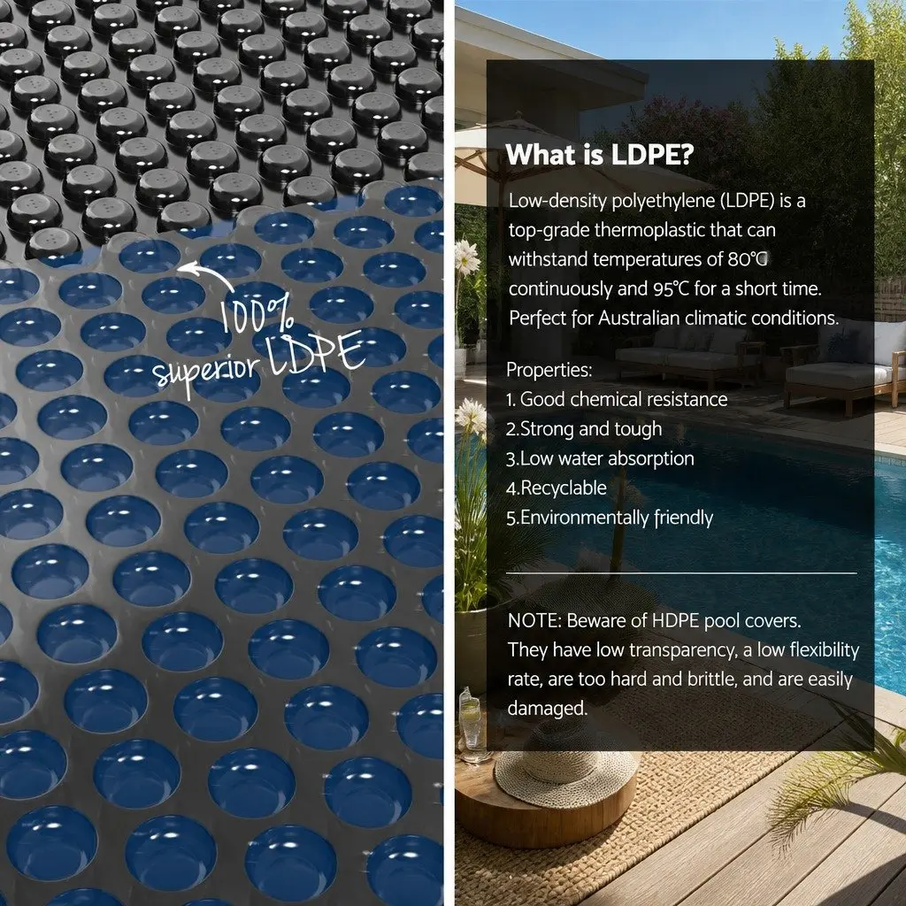 Solar Pool Cover 6.5m x 3m 600 Micron Black Blue with Adjustable Aluminium Roller 5.55m