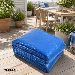 Pool Cover 7x4m Solar Blanket 500 Micron with Aluminium Roller Heating System