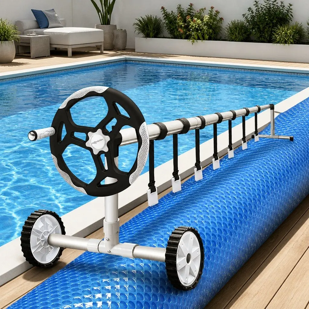 Pool Cover 7x4m 500 Micron Solar Blanket with Aluminium Roller