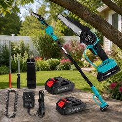 Cordless Telescopic Pole Chainsaw 6 Inch Electric Tree Trimmer 20V Battery Kit