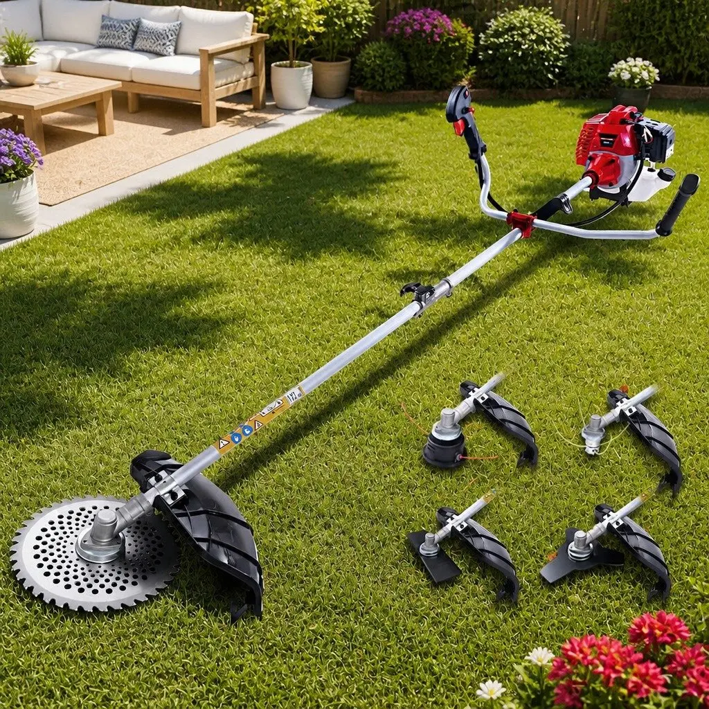 Pole Chainsaw 52cc 5 In 1 Multi-Tool with Circular Saw Brush Cutter Whipper Snipper