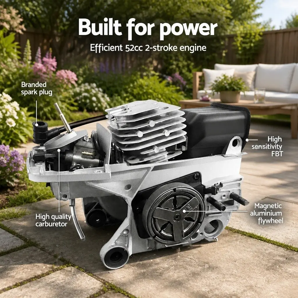 7 in 1 Pole Chainsaw 52cc 2 Stroke Petrol Engine with Extension Poles and Anti Vibration Mechanism for Garden Maintenance