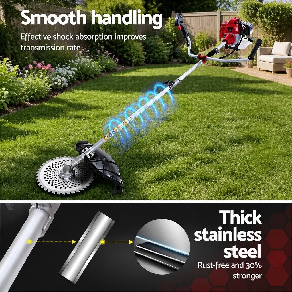 7 in 1 Pole Chainsaw 52cc 2 Stroke Petrol Engine with Extension Poles and Anti Vibration Mechanism for Garden Maintenance