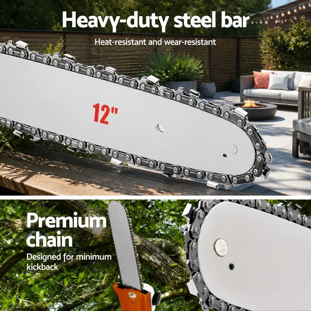4 Stroke Petrol Pole Chainsaw 12 Inch Bar Long Reach Tree Pruner with 5.6m Extension