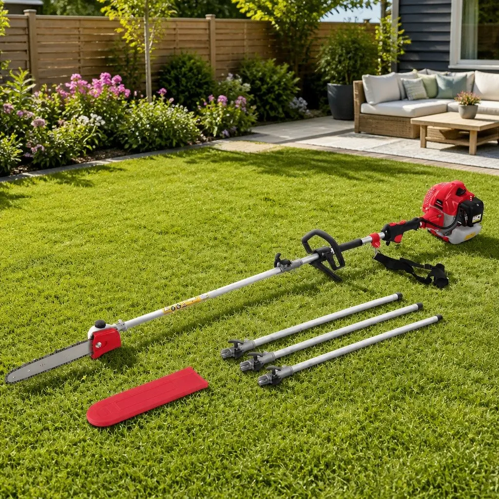 Pole Chainsaw 62CC Petrol 12in Bar 5.6m Reach Long Handled Pruning Tool