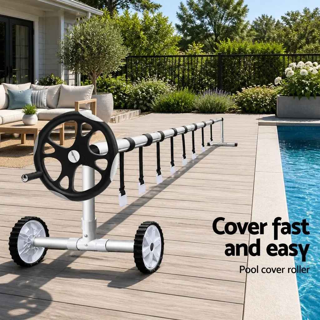 Pool Cover Roller 5.5m Adjustable Telescopic Aluminium Solar Blanket Reel