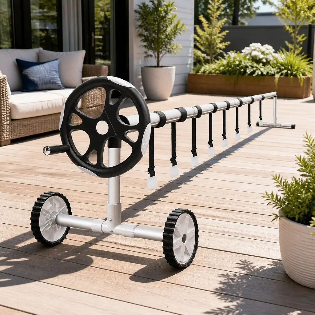 Pool Cover Roller 5.5m Adjustable Telescopic Aluminium Solar Blanket Reel