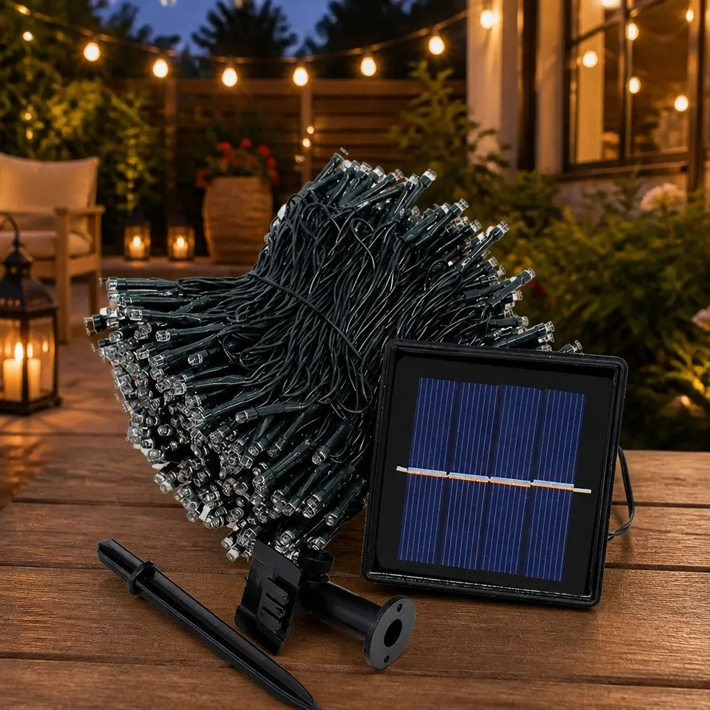 LED String Lights 500 Outdoor Waterproof Solar Powered 8 Lighting Modes