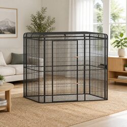 Large Walk-in Aviary Bird Cage Parrot Macaw Cockatoo Pet Enclosure 203cm Black