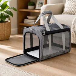 Space-Saving Portable Backpack for Pet Travel Convenience
