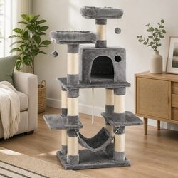 Stylish 145cm Cat Tree Tower Enhancing Your Pet's Space