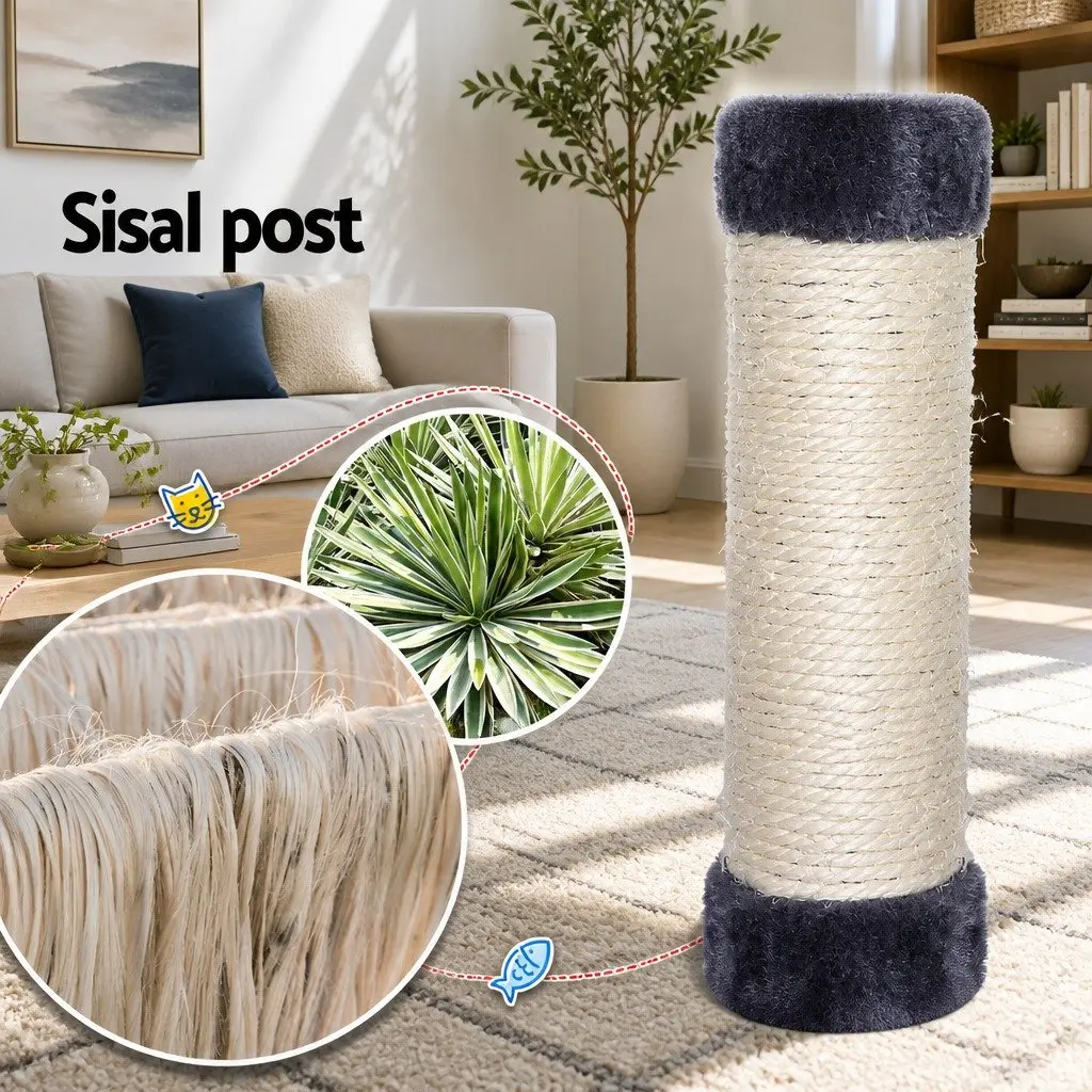 Cat Tree Tower 138cm Multi-Level Scratching Post Condo with Plush Velvet Cover and Natural Sisal Posts
