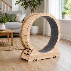 Wooden Cat Exercise Wheel 91cm Large Indoor Treadmill Pet Activity Equipment