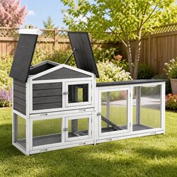 Spacious Wooden Chicken Coop and Rabbit Hutch for Your Pets