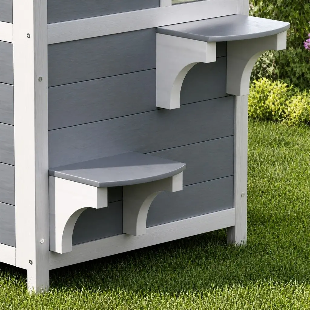 Wooden Pet Hutch Outdoor Cat Rabbit House Shelter Condo Small Animal Cage