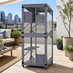 Cat House Wooden 180cm Multi-Tier Pet Hutch Rabbit Enclosure Small Dog Condo