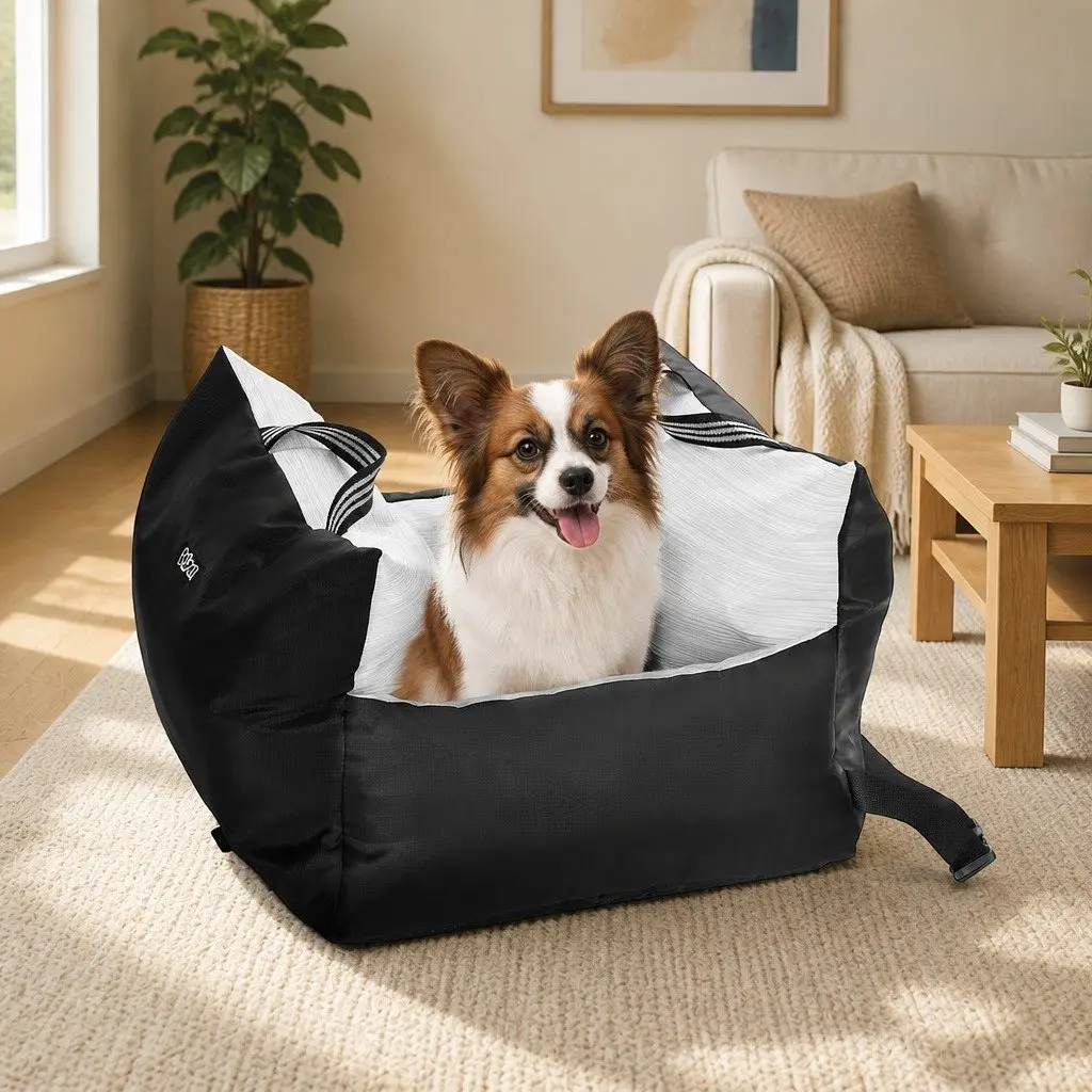 Dog Car Seat Booster 55cm Portable Non-Slip Waterproof Oxford Fabric Travel Safety Belt