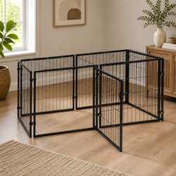Elegant Pet Playpen 129cm Black for Home Environments