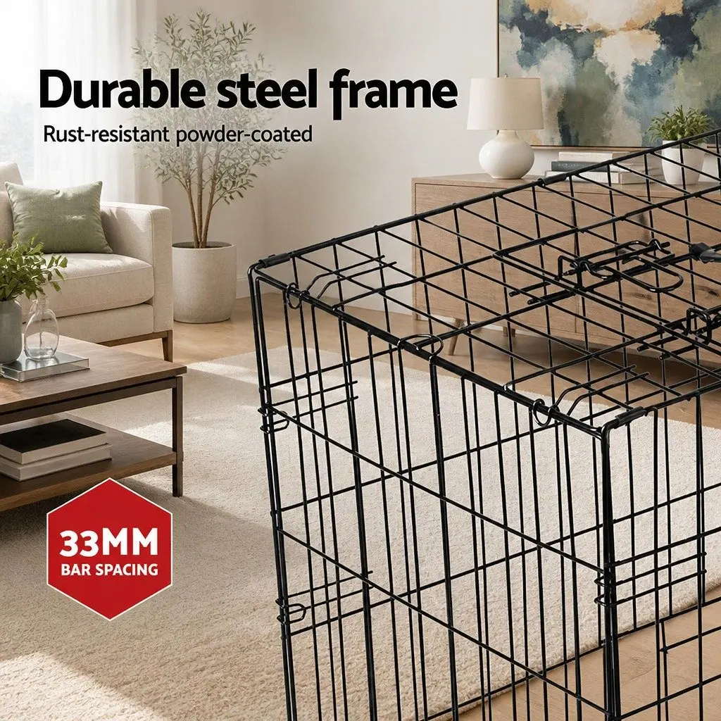Large Dog Cage 48 Inch Foldable with 3 Access Doors