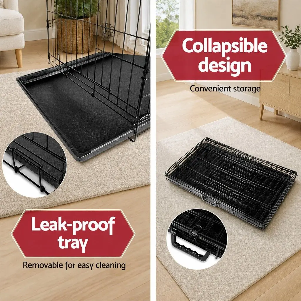 Large Dog Cage 48 Inch Foldable with 3 Access Doors