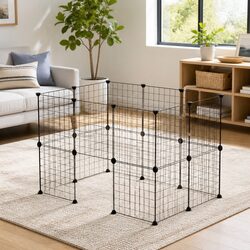 Dog Playpen Enclosure 20 Panel Metal Fence Foldable Pet Cage Play Pen Gate