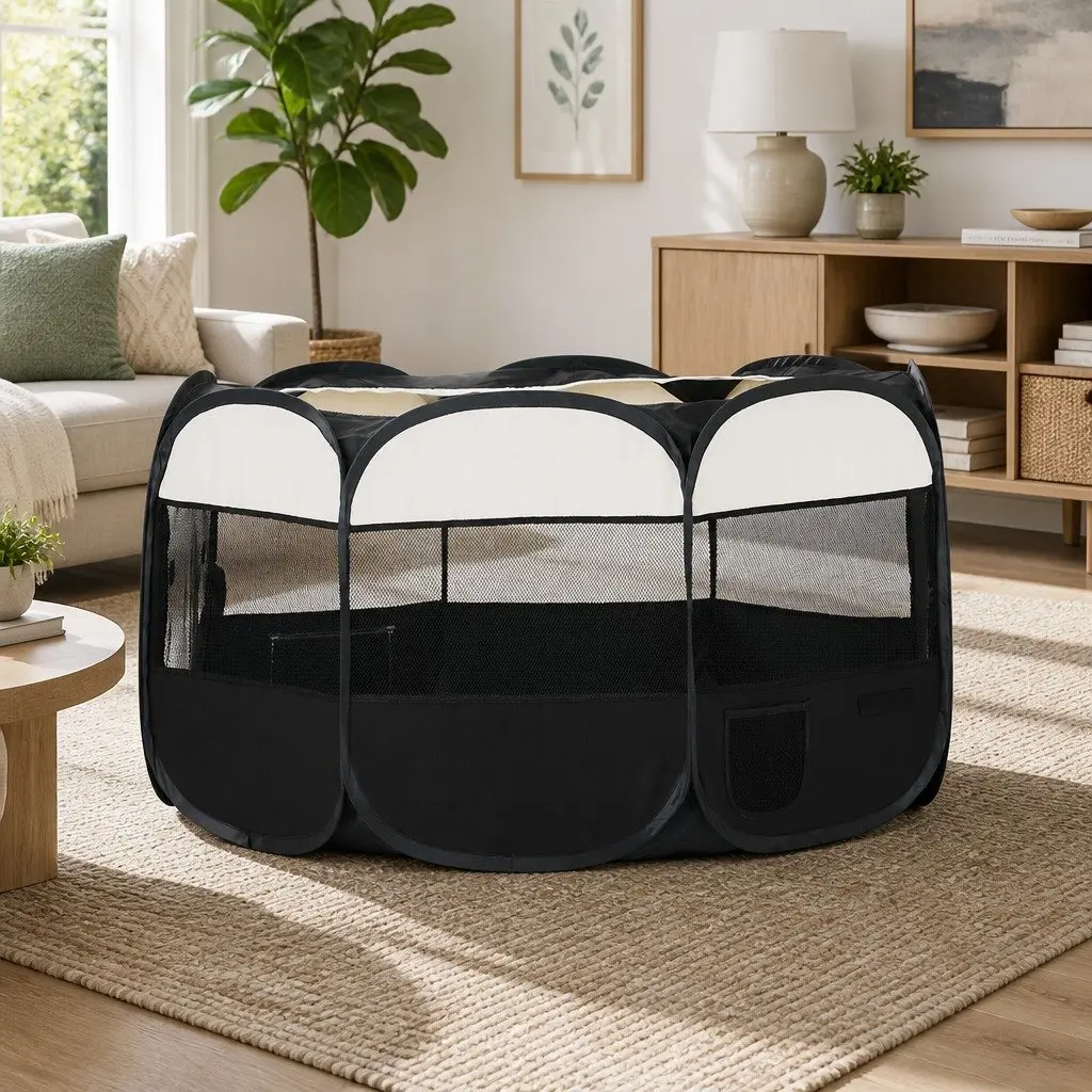 Pet Playpen Tent 3XL Foldable Durable Oxford Cloth with Zippered Openings and Removable Roof Cover