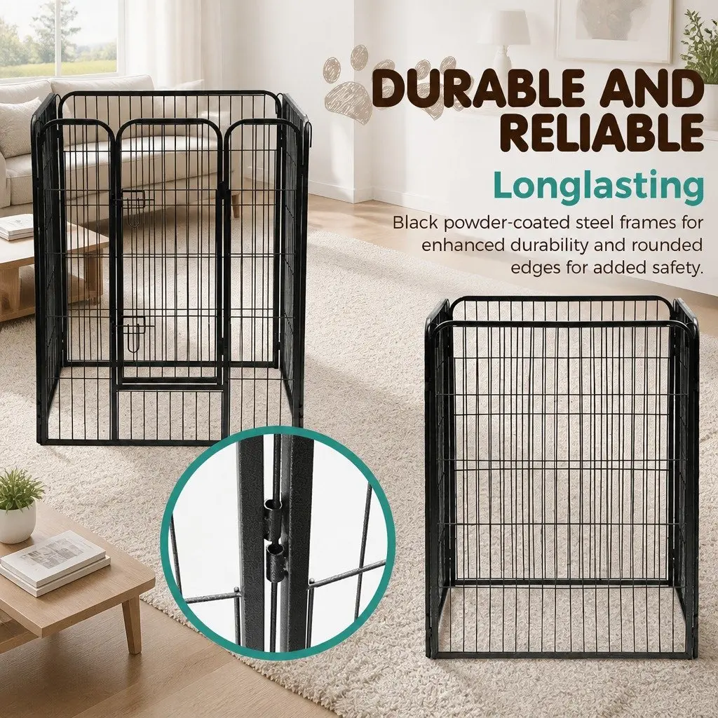 8 Panel Dog Playpen 40 Inch Pet Exercise Fence Enclosure Foldable Storage