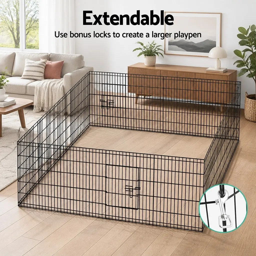 8 Panel Pet Playpen 30 Inch Foldable Indoor Outdoor Dog Exercise Fence Enclosure