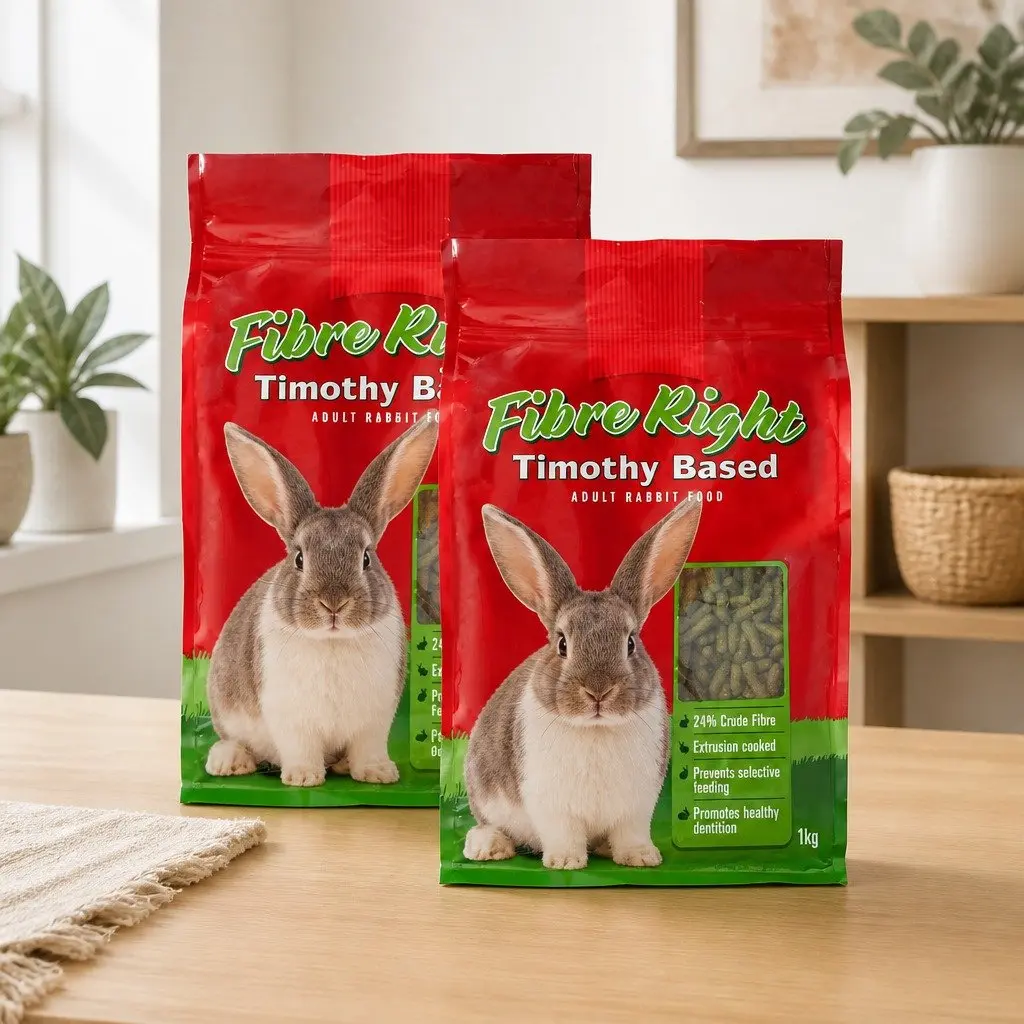 Adult Rabbit Pellet Food 1kg High Fibre Timothy Hay Digestive Health