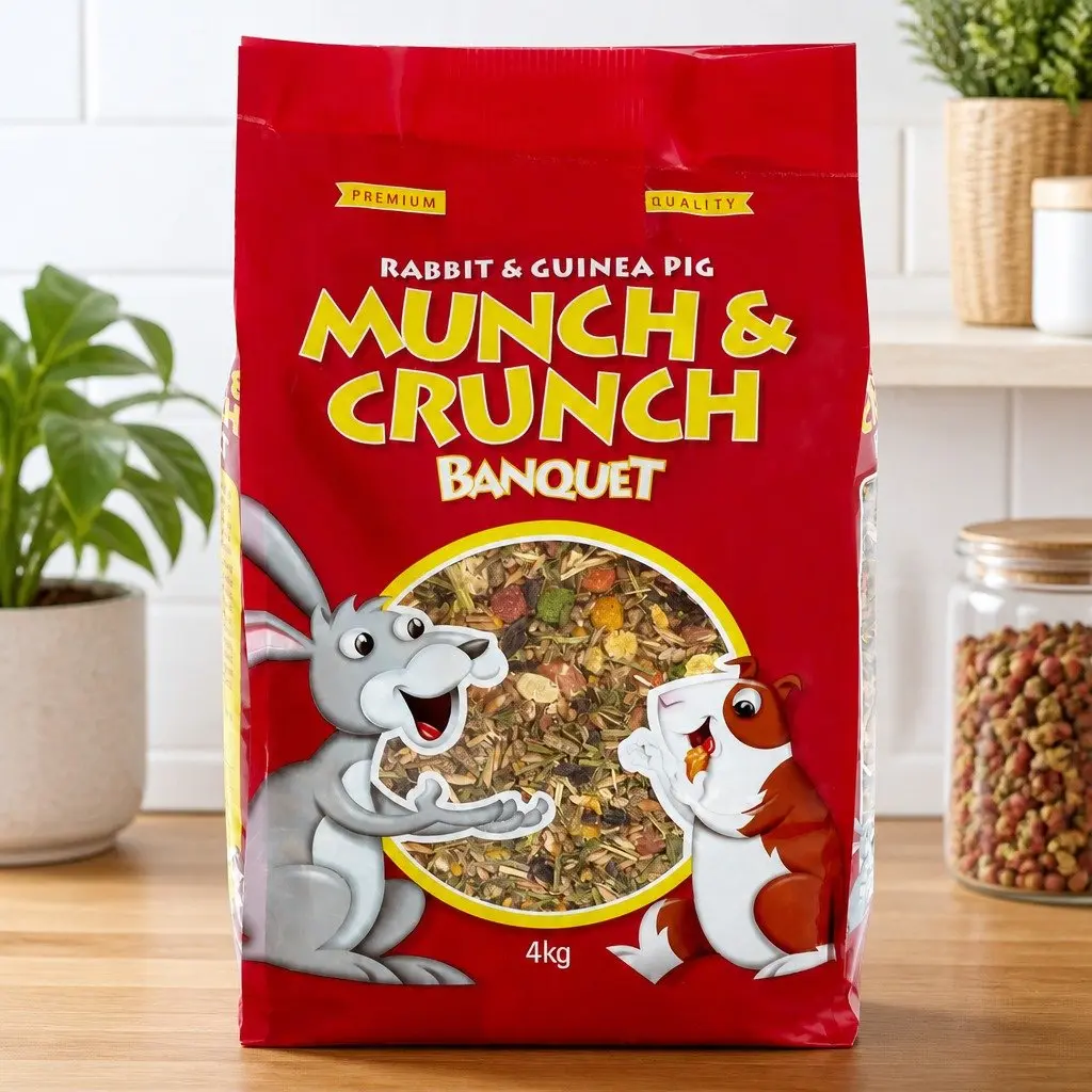 Grain Seed Mix 4kg Crunchy Formula for Adult Rabbits and Guinea Pigs Supports Dental Health and Natural Foraging